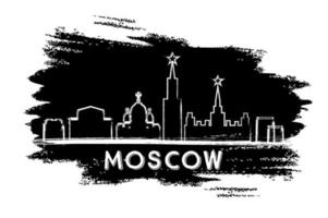 silhouette d'horizon de moscou. croquis dessiné à la main. vecteur