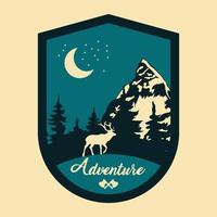 insigne d'aventure de colure de vecteur vintage gratuit, étiquette, emblème de patch, logo de badges