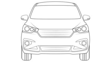 illustration vectorielle de contour de voiture premium sur fond blanc vecteur