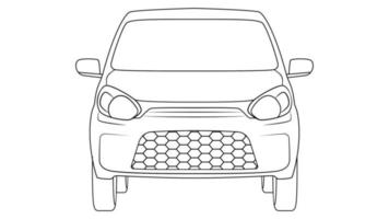 vecteur de voiture à hayon de petite taille, illustration vectorielle de contour de voiture simple