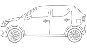 illustration vectorielle de petite voiture suv sur fond blanc vecteur