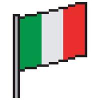 drapeau italien pixel art. illustration vectorielle vecteur