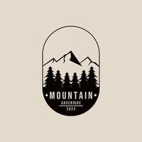logo, icône et symbole vintage d'aventure en montagne, avec illustration vectorielle emblème vecteur