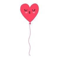 coeur de ballon rose. carte de voeux romantique saint valentin vecteur
