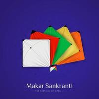 joyeux makar sankranti publication sur les réseaux sociaux vecteur