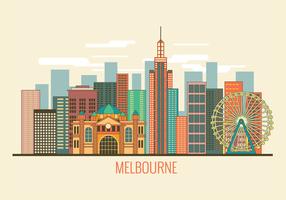 Image de paysage urbain de Melbourne Australia Vector