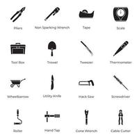 ensemble d'icônes d'outils mécaniques vecteur