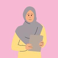 étudiante en illustration de personnage de hijab vecteur