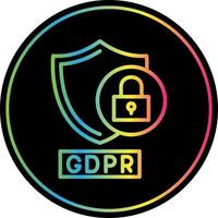 conception d'icône de vecteur de procès gdpr