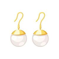 vecteur de boucles d'oreilles perle isolé sur fond blanc