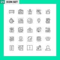 ensemble de 25 symboles d'icônes d'interface utilisateur modernes signes pour étudier connaissances loisirs éducation bijoux éléments de conception vectoriels modifiables vecteur