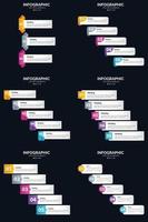 vecteur 6 infographie pack présentation modèle de diapositive 5 étapes cycle diagrammes et chronologies