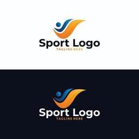 vecteur d'icône de logo de gens de sport