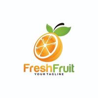 vecteur d'icône de logo de fruits frais isolé