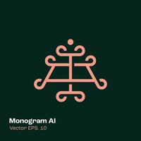 logo monogramme ai vecteur