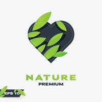 amour nature feuilles logo vecteur