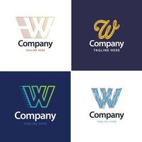 lettre w grand logo pack design création de logos modernes créatifs pour votre entreprise vecteur