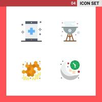 4 concept d'icône plate pour les sites Web mobiles et les applications app formulaire d'été cuisinier miel éléments de conception vectoriels modifiables vecteur