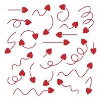 ensemble d'amour de flèches rouges, illustration vectorielle vecteur