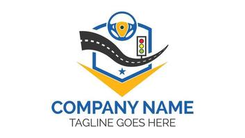 création de logo moderne d'école de conduite de trafic créatif vecteur