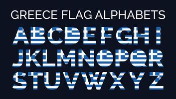 grèce drapeau alphabets lettres a à z logo de conception créative vecteur