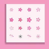 fleur de cerisier japonais sakura vector icon set