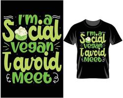 vecteur de conception de t-shirt végétalien