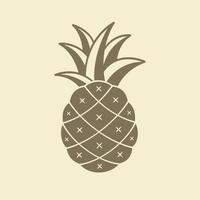 clipart de logo de marque d'entreprise de silhouette détaillée d'ananas. conception d'illustration vectorielle minimale moderne et plate. vecteur