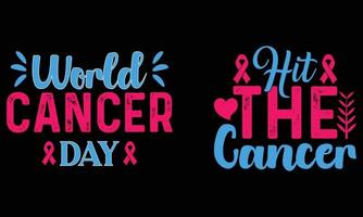 conception de t-shirt de la journée mondiale du cancer. vecteur
