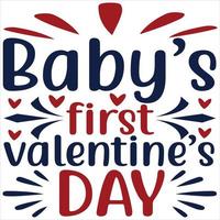 la première saint valentin de bébé vecteur