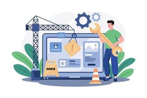 site web en construction illustration concept sur fond blanc vecteur