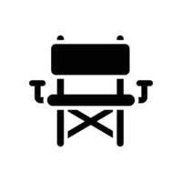 icône solide de vecteur de chaise avec illustration de style d'arrière-plan. fichier eps 10 de symbole de camping et de plein air