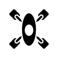 icône solide de vecteur de canoë avec illustration de style d'arrière-plan. fichier eps 10 de symbole de camping et de plein air