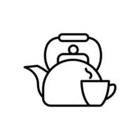 icône de contour de vecteur de thé avec illustration de style d'arrière-plan. fichier eps 10 de symbole de camping et de plein air