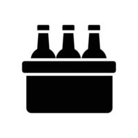 icône solide de vecteur de bouteille de bière avec illustration de style de fond. fichier eps 10 de symbole de camping et de plein air