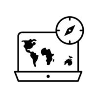 icône de contour vectoriel de planification de voyage avec illustration de style d'arrière-plan. fichier eps 10 de symbole de camping et de plein air