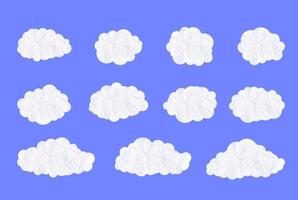 jeu d'icônes de nuage blanc vecteur