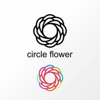 cercle de ligne simple et unique comme fleur ou image de motif icône graphique création de logo concept abstrait vecteur stock. peut être utilisé comme symbole lié à l'intérieur ou à l'art.