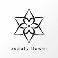 calligraphie de fleurs simple et unique en 6 images d'angle graphique icône logo design concept abstrait vecteur stock. peut être utilisé comme symbole lié au motif ou à l'art.