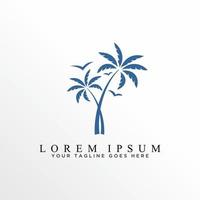 palmiers et oiseaux dans une image simple ou unique icône graphique création de logo concept abstrait vecteur stock. peut être utilisé comme symbole lié à la plante ou aux vacances
