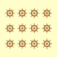 Collection d'icônes de roues de navires vecteur