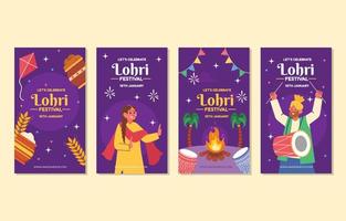 modèle de médias sociaux du festival lohri vecteur