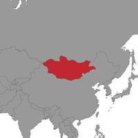 Mongolie sur la carte du monde. illustration vectorielle. vecteur