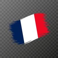drapeau national français. coup de pinceau grunge. illustration vectorielle sur fond transparent. vecteur