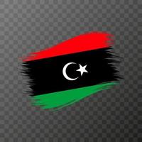 drapeau national de la libye. coup de pinceau grunge. illustration vectorielle sur fond transparent. vecteur