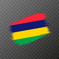 drapeau national mauricien. coup de pinceau grunge. illustration vectorielle sur fond transparent. vecteur