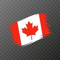 drapeau national canadien. coup de pinceau grunge. illustration vectorielle sur fond transparent. vecteur