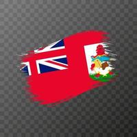 drapeau national des bermudes. coup de pinceau grunge. illustration vectorielle sur fond transparent. vecteur