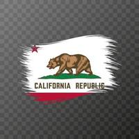 drapeau d'état de californie dans un style pinceau sur fond transparent. illustration vectorielle. vecteur