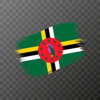 drapeau national de la dominique. coup de pinceau grunge. illustration vectorielle sur fond transparent. vecteur